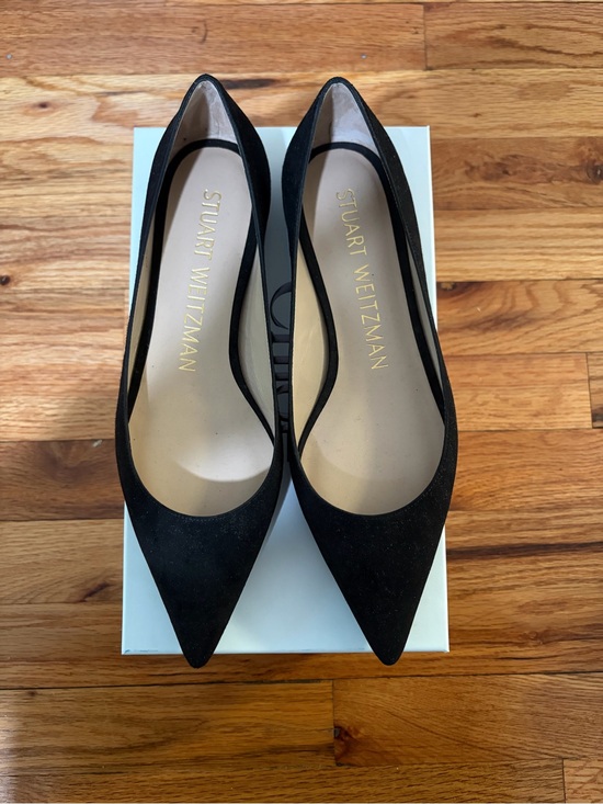 Stuart Weitzman Shoes - Stuart Weitzman Black Pointed Suede Flats